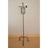 LARGE 19TH-CENTURY FORGED IRON CANDLE HOLDER