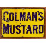 ORIGINAL ENAMELLED COLMAN'S MUSTARD SIGN