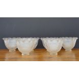 SET OF SIX HALOPHANE GLASS SHADES