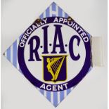 VINTAGE R. I. A. C. ENAMEL SIGN