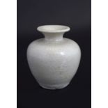 MINIATURE EARLY CHINESE CREAM CRACKLE GLAZED VASE