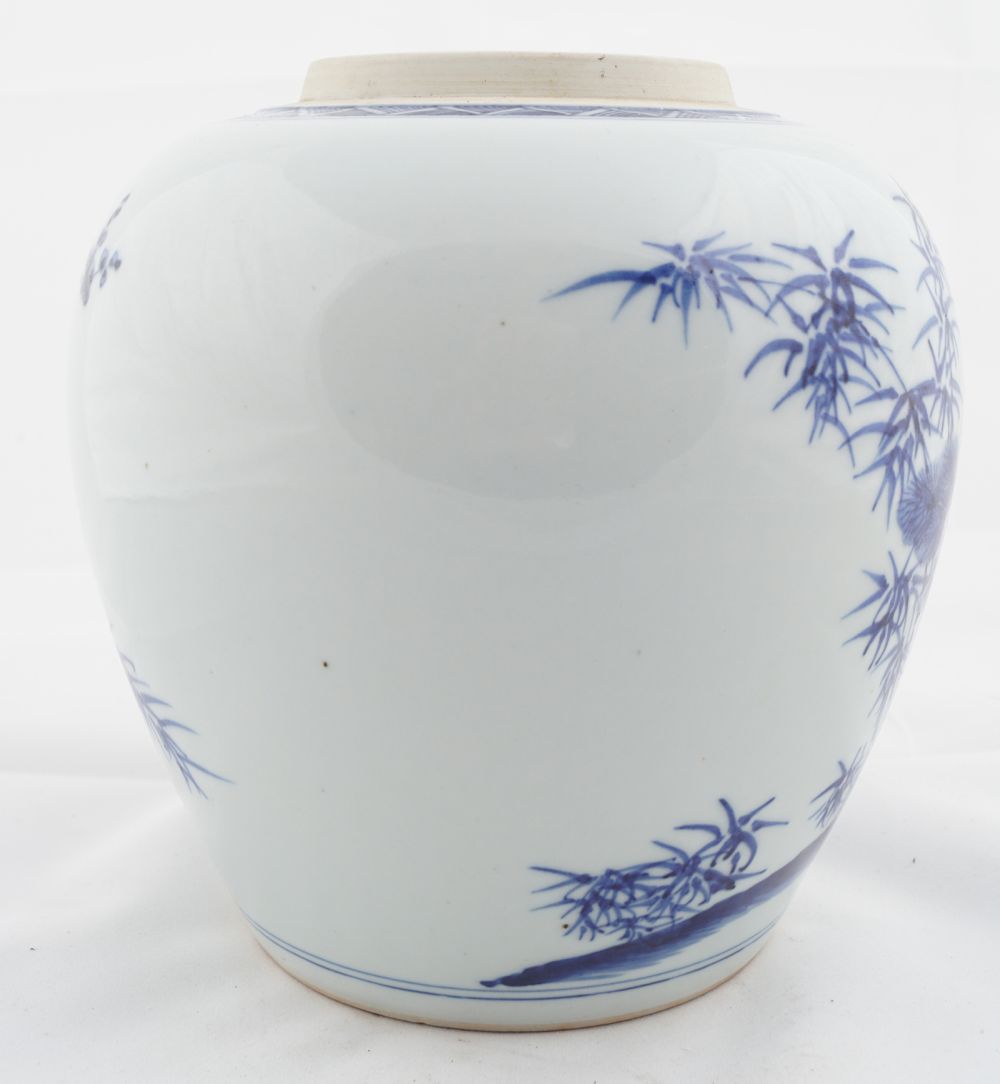 CHINESE QING BLUE & WHITE GINGER JAR - Image 4 of 6