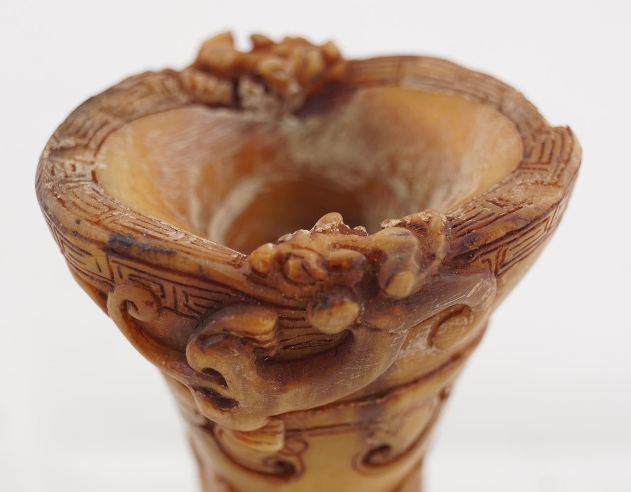 CHINESE BONE ARCHAISTIC LIBATION CUP - Image 2 of 8