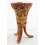 CHINESE BONE ARCHAISTIC LIBATION CUP