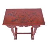 CHINESE KANGXI RED LACQUERED KANG TABLE