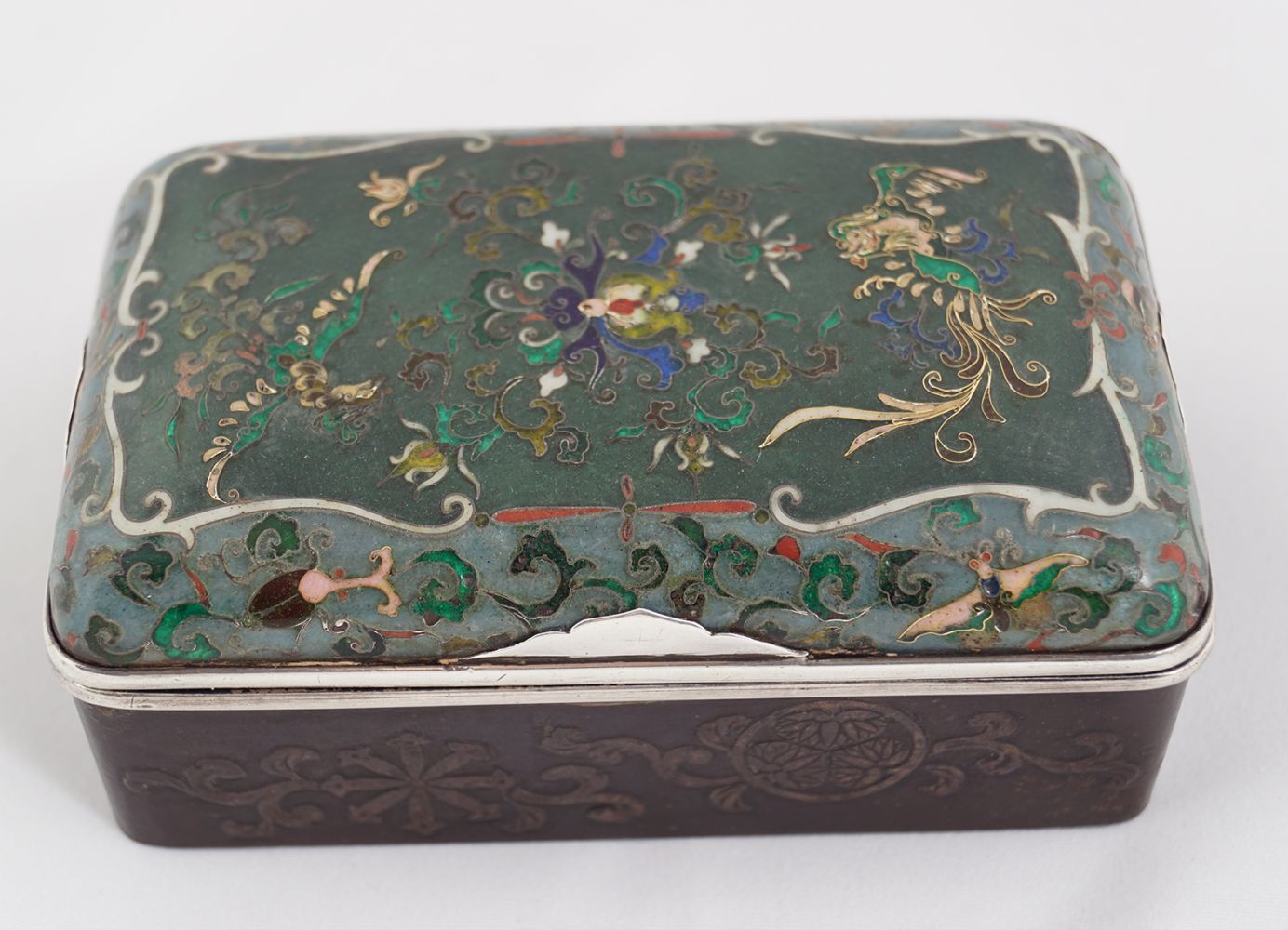 19TH-CENTURY JAPANESE SILVER & ENAMELLED BOX