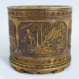 CHINESE QING PERIOD GILT BRONZE CENSER