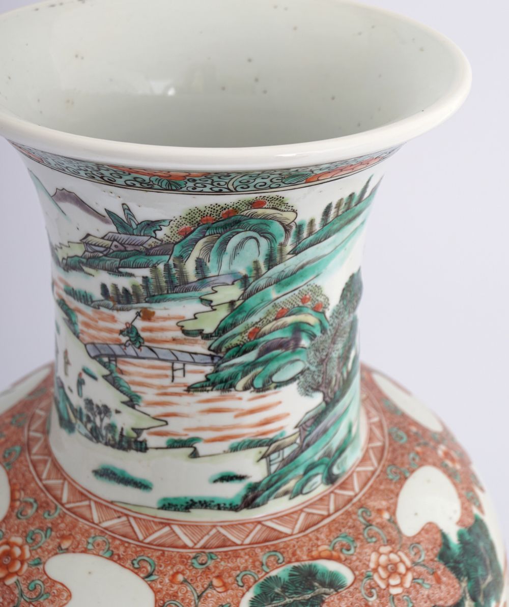 LARGE CHINESE FAMILLE VERTE NARRATIVE VASE - Image 10 of 10