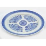 18TH-CENTURY BLUE & WHITE PLATTER