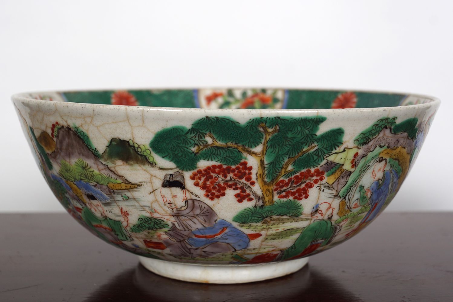 CHINESE FAMILLE VERTE SCHOLAR'S BOWL