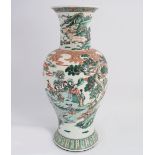 LARGE CHINESE FAMILLE VERTE NARRATIVE VASE