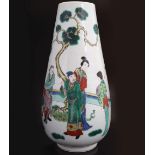 CHINESE WUCAI ENAMELLED HU VASE