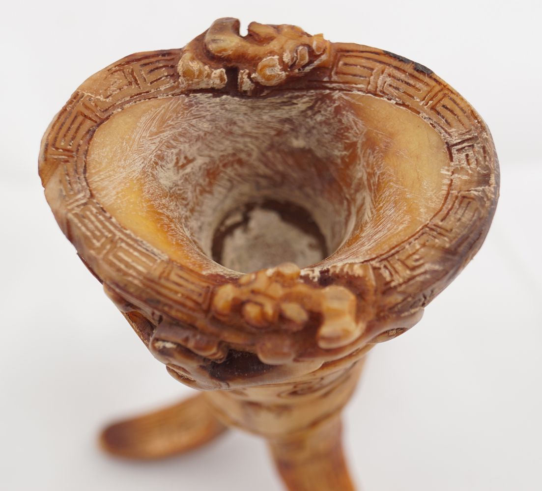 CHINESE BONE ARCHAISTIC LIBATION CUP - Image 7 of 8