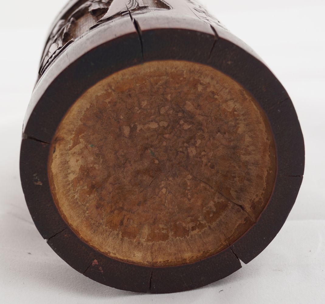 CARVED CHINESE QING BAMBOO BRUSH POT - Image 6 of 6