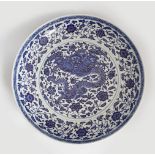 CHINESE QING PERIOD BLUE AND WHITE CHARGER