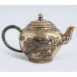 CHINESE QING PERIOD SILVER DRAGON TEAPOT