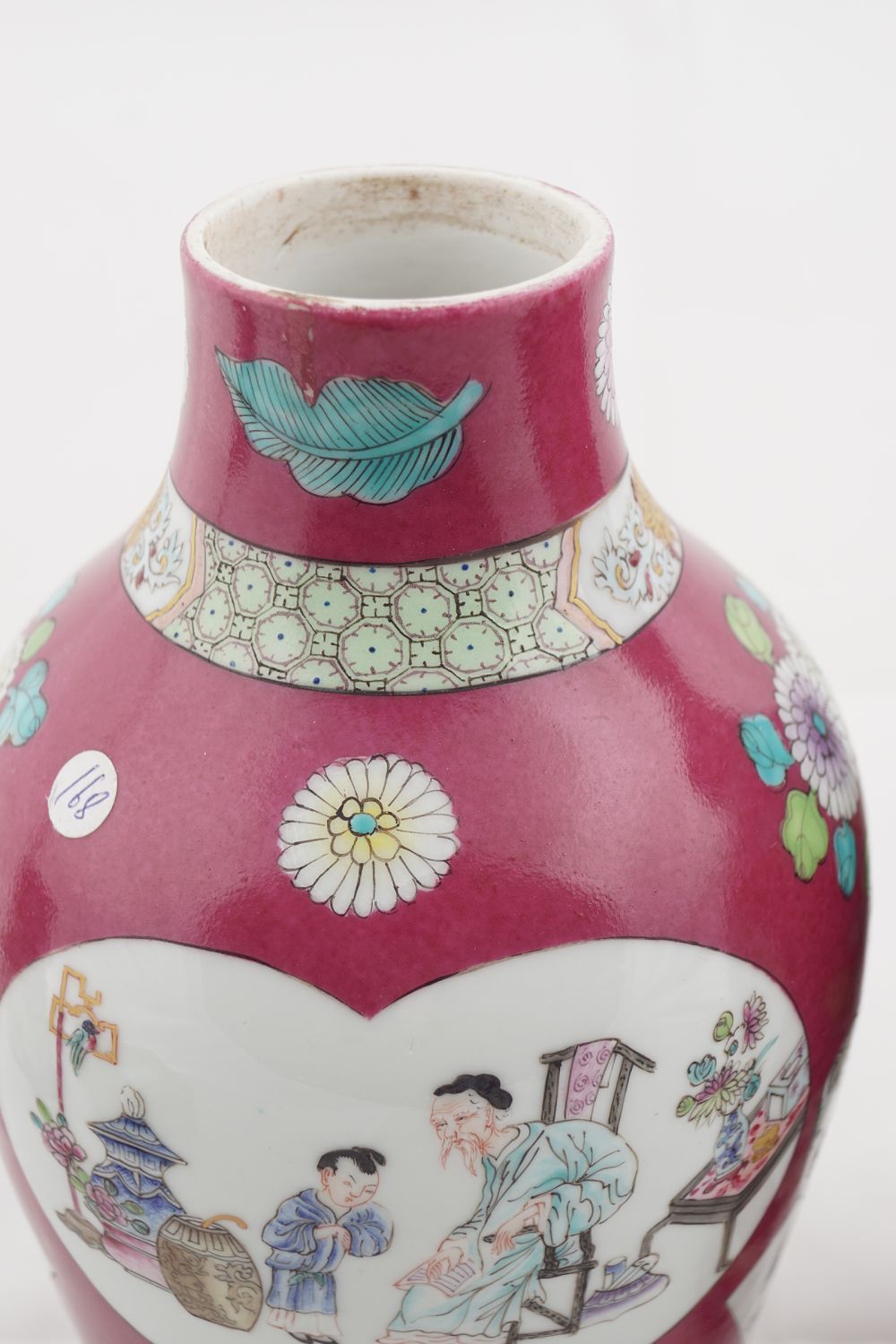 PAIR OF CHINESE QING FAMILLE ROSE VASES - Image 2 of 4