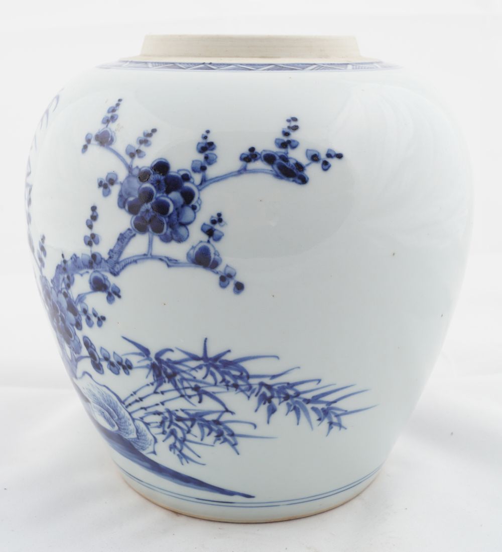 CHINESE QING BLUE & WHITE GINGER JAR - Image 5 of 6