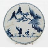 CHINESE QING BLUE & WHITE PLAQUE
