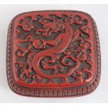 CHINESE QING CINNABAR LACQUERED PASTE JAR