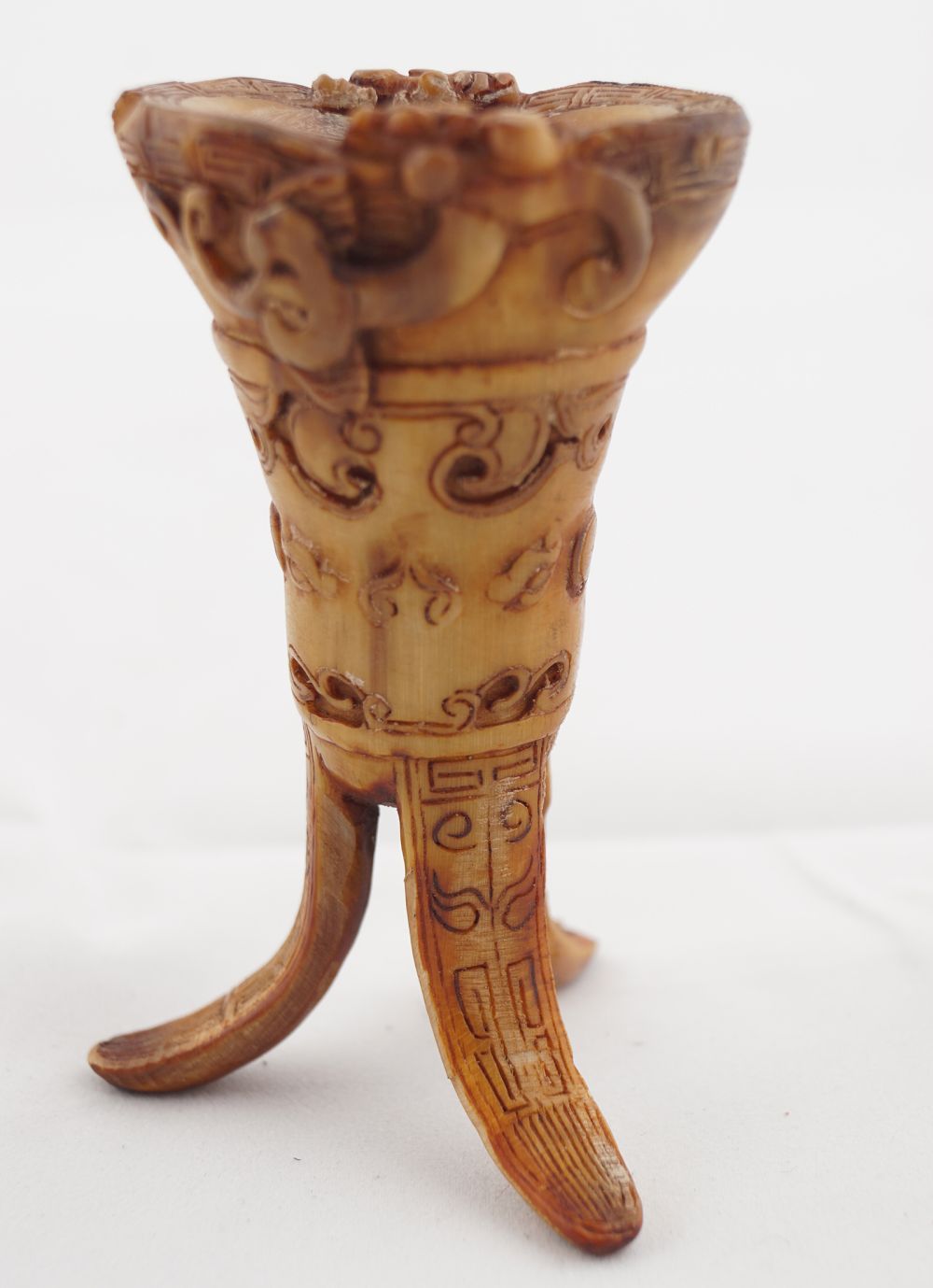 CHINESE BONE ARCHAISTIC LIBATION CUP - Image 6 of 8