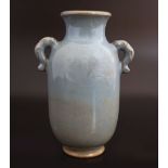 CHINESE CELADON GLAZED ROULEAU VASE