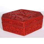 CHINESE QING CINNABAR LACQUERED BOX