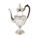 GEORGE III BRIGHT CUT SHEFFIELD TEA POT