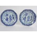 2 18TH-CENTURY CHINESE BLUE & WHITE PLATES