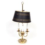 TOLEWARE & BRASS LIBRARY LAMP