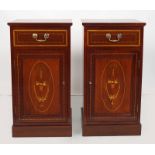 PAIR OF MAHOGANY & MARQUETRY PEDESTALS