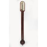 GEORGE III MAHOGANY CASED STICK BAROMETER