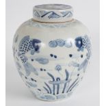 CHINESE BLUE & WHITE GINGER JAR