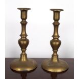 PAIR OF 19TH-CENTURY BRASS CANDLESTICKS