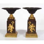 PAIR OF 19TH-CENTURY BRONZE & ORMOLU TAZZAS