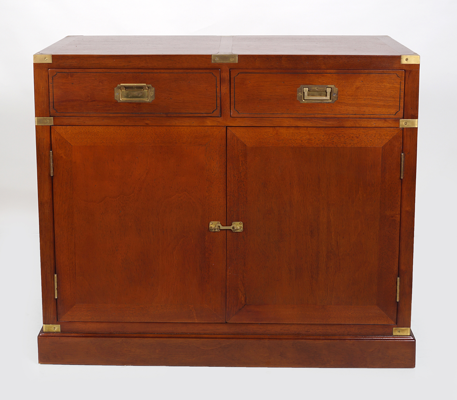 CAMPAIGN STYLE MAHOGANY SIDE CABINET