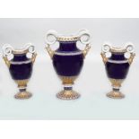 19TH-CENTURY MEISSEN GARNITURE OF 3 URNS