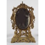 19TH-CENTURY ORMOLU ARMORIAL VANITY MIRROR