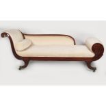 REGENCY PERIOD MAHOGANY CHAISE LONGUE