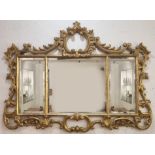 19TH-CENTURY CARVED GILTWOOD OVERMANTLE MIRROR