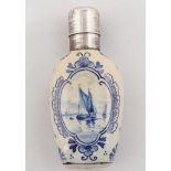 18TH/19TH-CENTURY DELFT BLUE & WHITE SNUFF BOTTLE