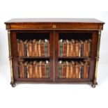 REGENCY BRASS INLAID ROSEWOOD BOOKCASE