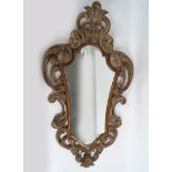 19TH-CENTURY CARVED WOOD & PARCEL GILT MIRROR