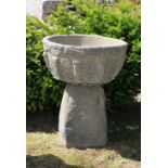 MOULDED STONE MEDIEVAL STYLE URN