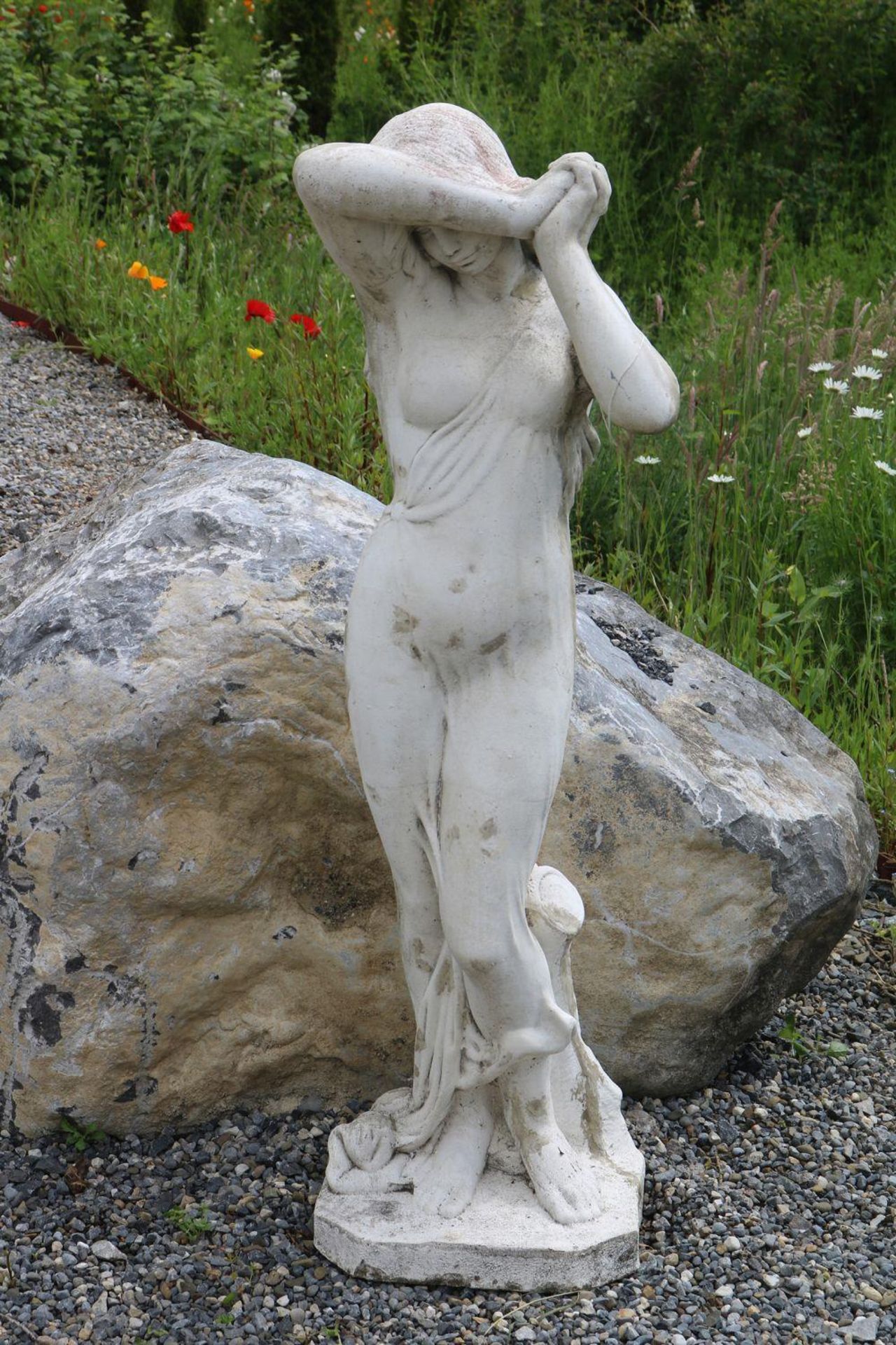 LARGE MOULDED STONE GARDEN SCULPTURE