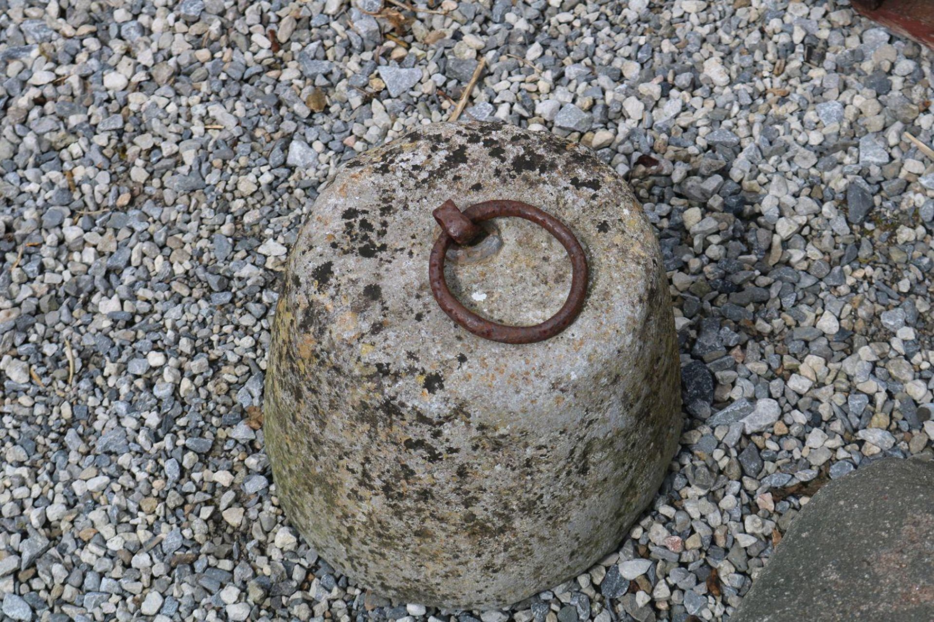 PAIR OF 18TH/19TH-CENTURY LIMESTONE BULL RINGS - Image 2 of 2