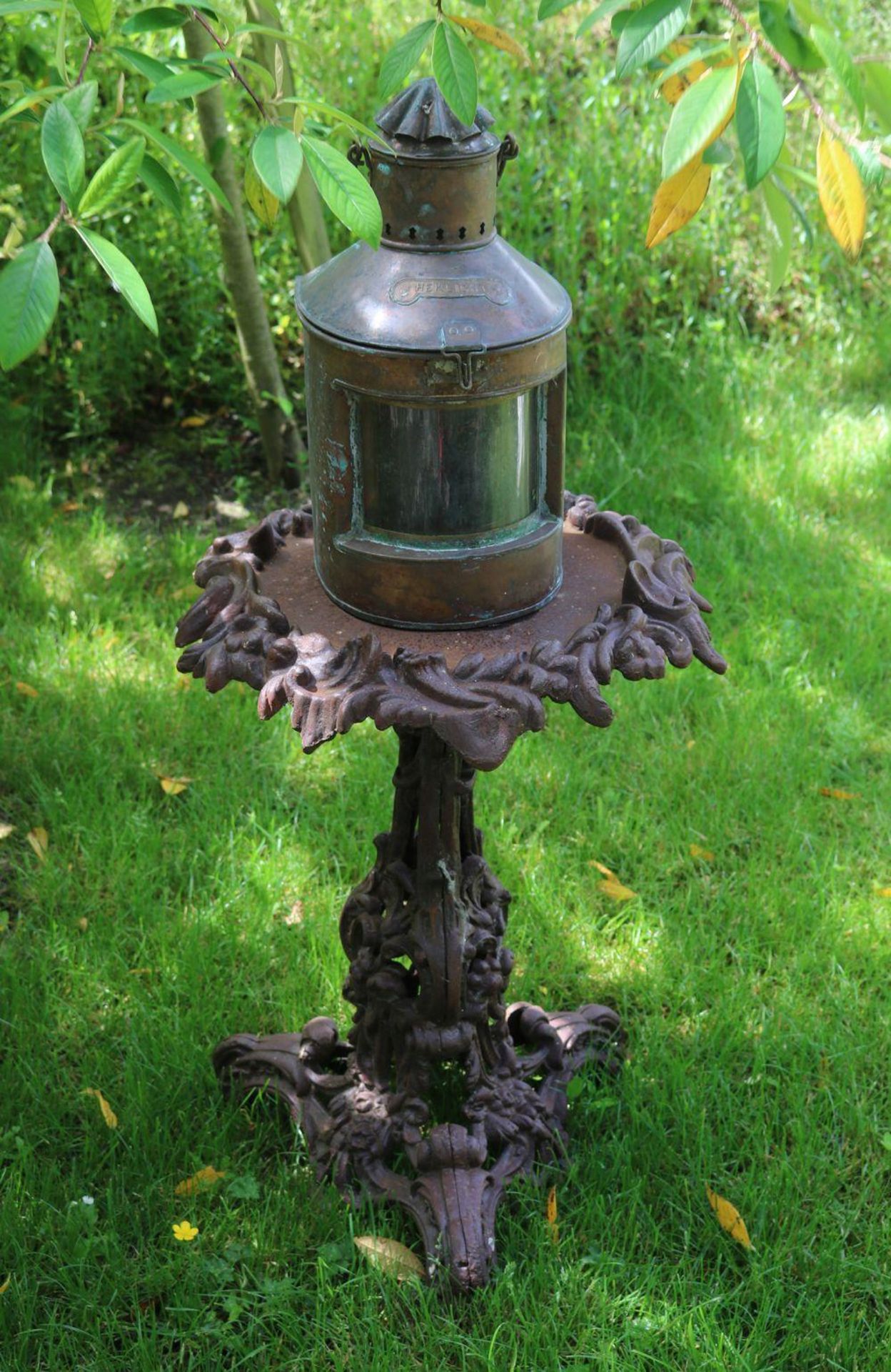 PAIR 19TH-CENTURY ROCOCO CAST IRON GARDEN TABLES