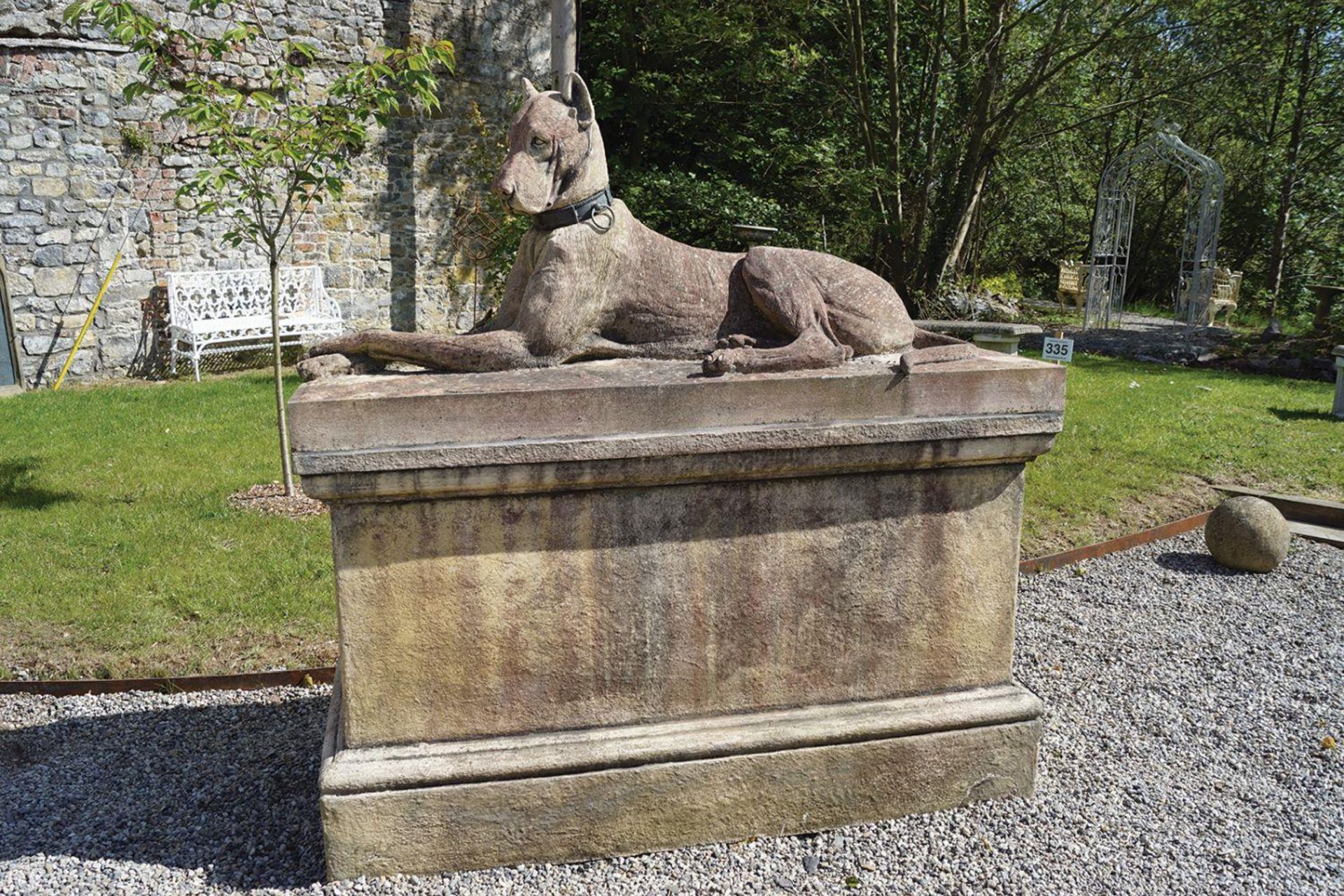 PAIR OF LARGE RECONSTITUTED STONE SCULPTURES