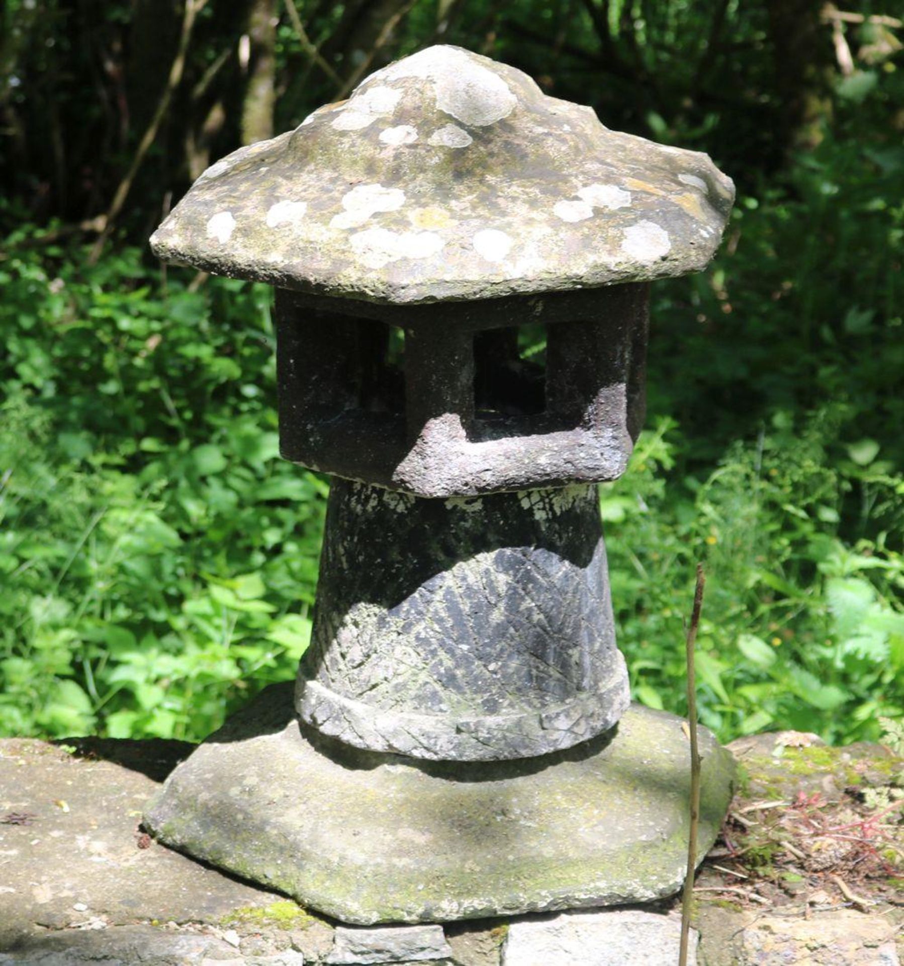 JAPANESE MOULDED STONE GARDEN SCULPTURE