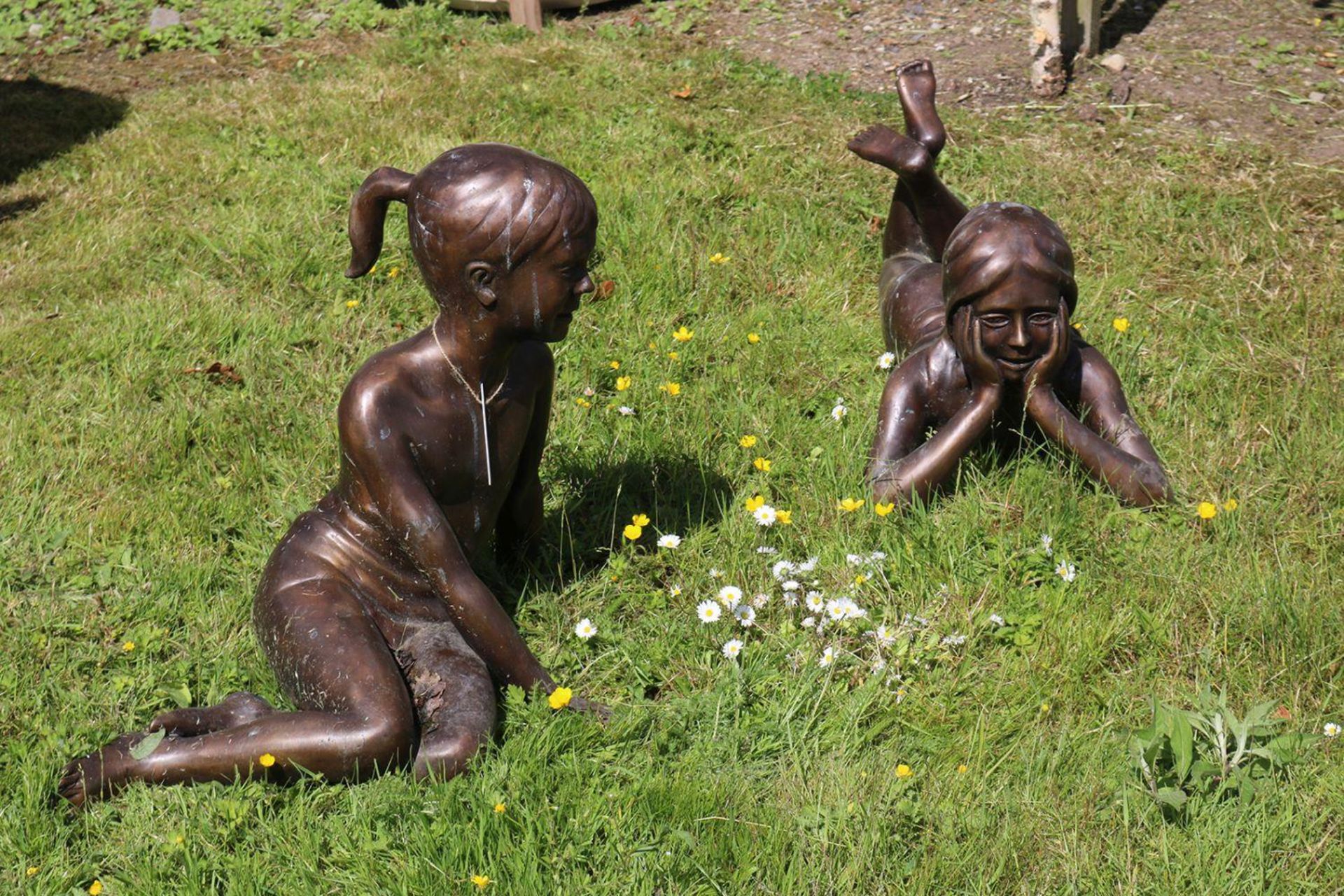 GROUP OF THREE BRONZE GARDEN SCULPTURES - Bild 3 aus 3